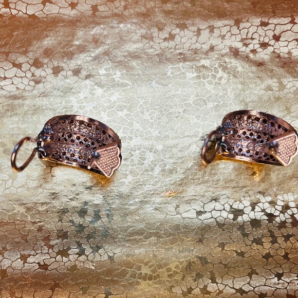 Black and clear cubic zirconia pave Demi-hoop rhodium plated pierced earrings - Picture 7 of 9